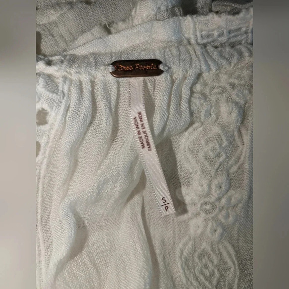 Free‎ People Kiss Kiss Tunic in White size Small  Boho Lace Festival Country - Picture 7 of 11